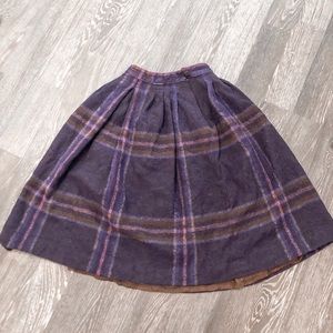 True vintage purple plaid wool skirt